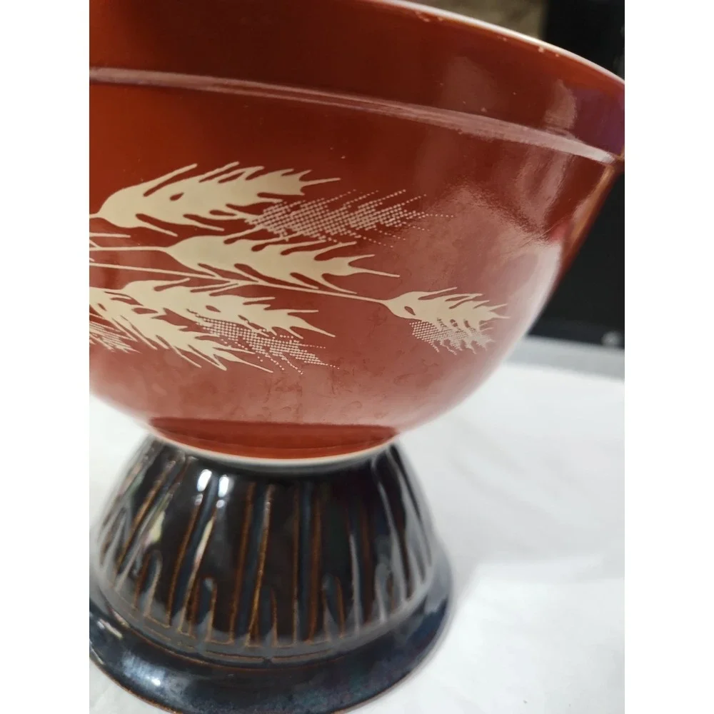Vintage Pyrex‎ Autumn Harvest Wheat Mixing Bowl 402 1.5L Rust Orange Milk Glass